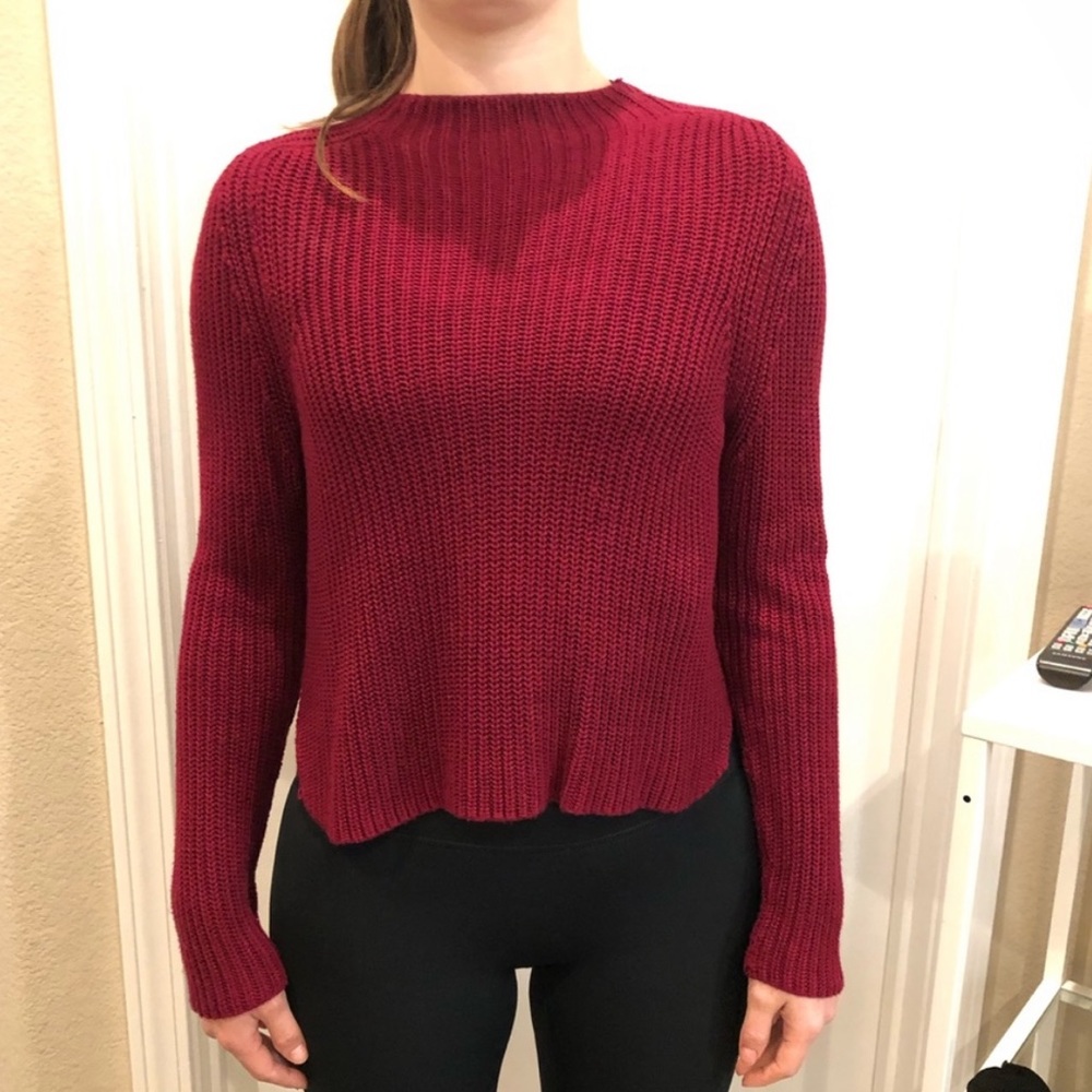 American Apparel cropped fisherman pullover - burgundy